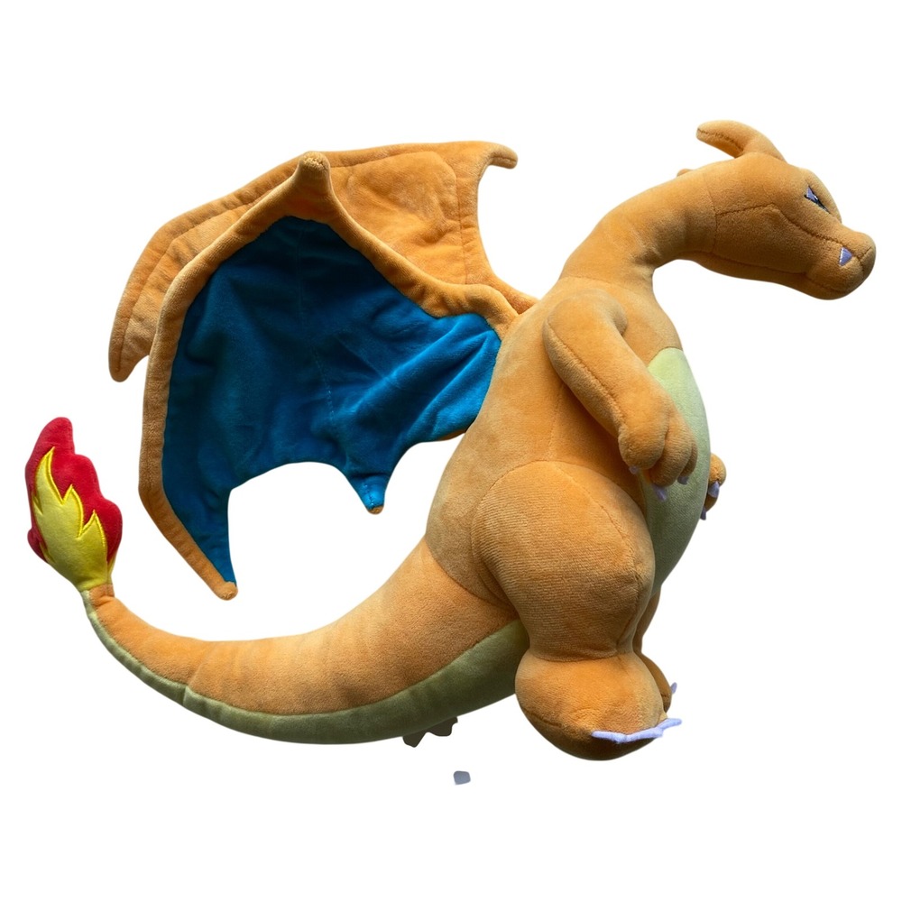 Pokemon Charizard Plush Toy Unisex Large Orange Blue Wings 2025 Tag Dragon Plush